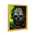 Quadro Ghost Call of Duty – Decoração Gamer com Moldura de Madeira